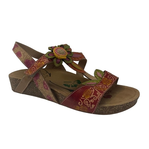 Spring Step Shoes - L’artiste Spring Step Mayarta Hand Painted Floral Sandals